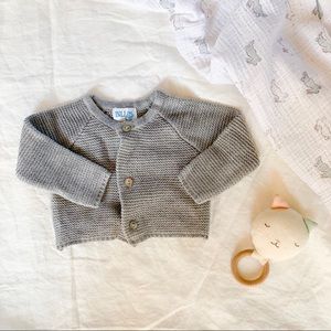 Luli & Me Grey Knit Cardigan Sweater